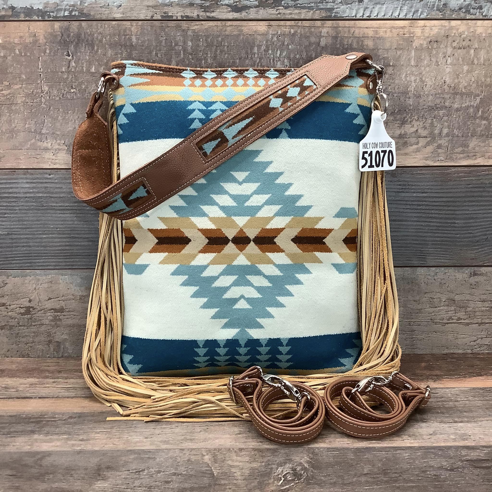 Holy Cow Couture Brown and Green Fringe Backpack Holy Cow Couture Fringe Crossbody Bag main image 3