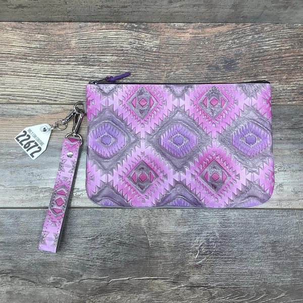 Western Leather Wristlet Clutch #22672
