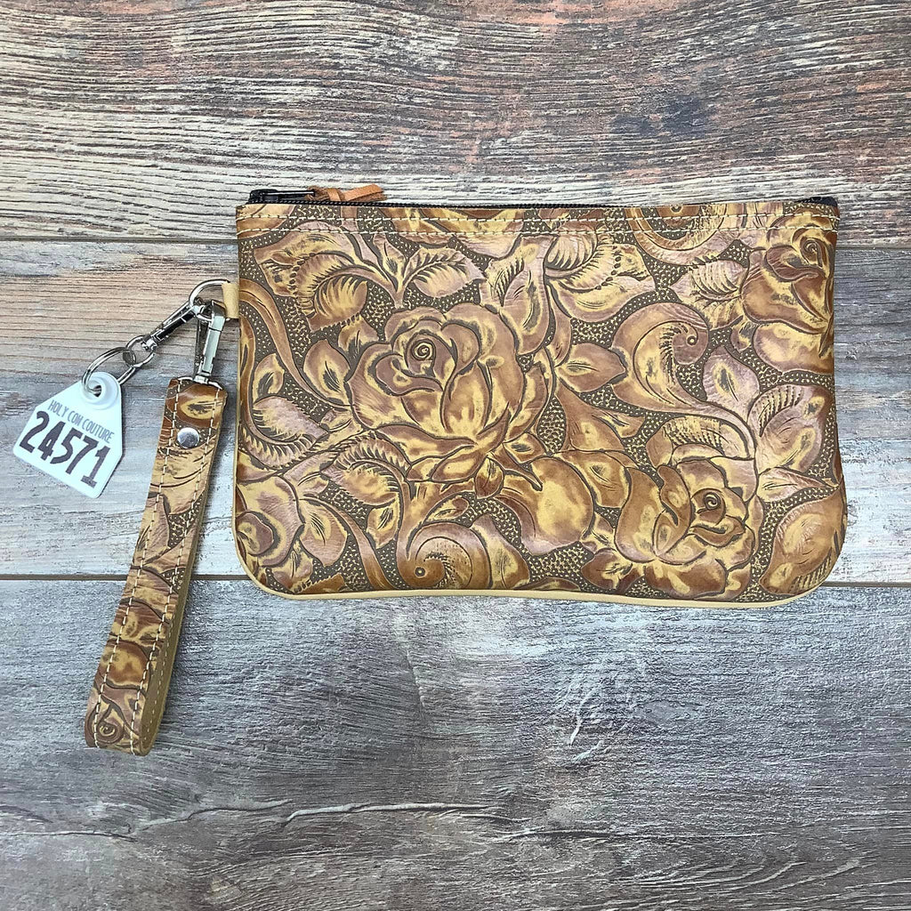 Western Leather Wristlet Clutch #24571