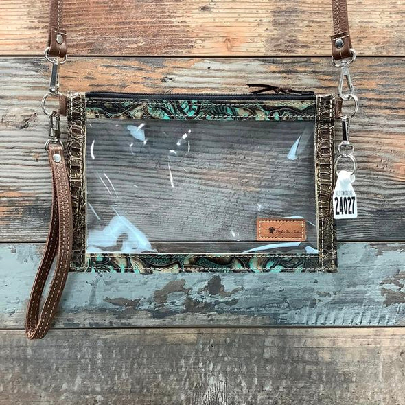 Clear Brown Old Cow Fashion Stadium Cross Body Bag