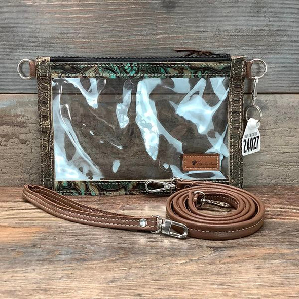 Clear Brown Old Cow Fashion Stadium Cross Body Bag