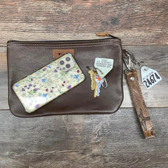 Western Leather Wristlet Clutch #24674