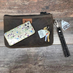 Western Leather Wristlet Clutch #65011