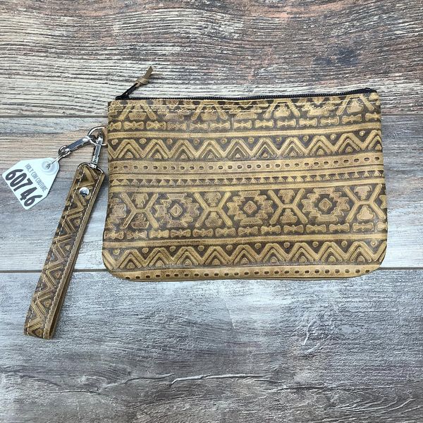 Western Leather Wristlet Clutch #60746
