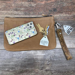 Western Leather Wristlet Clutch #60746