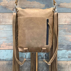 Mini Bagpack With Authentic Turquoise Silver Concho 18" Fringe #65552