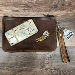 Western Leather Wristlet Clutch #65352