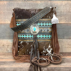 Bagpack 18" Fringe With Authentic Turquoise Silver Concho #65522