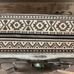 Get Outta Town Hybrid Tote With Authentic Turquoise Silver Concho #65533