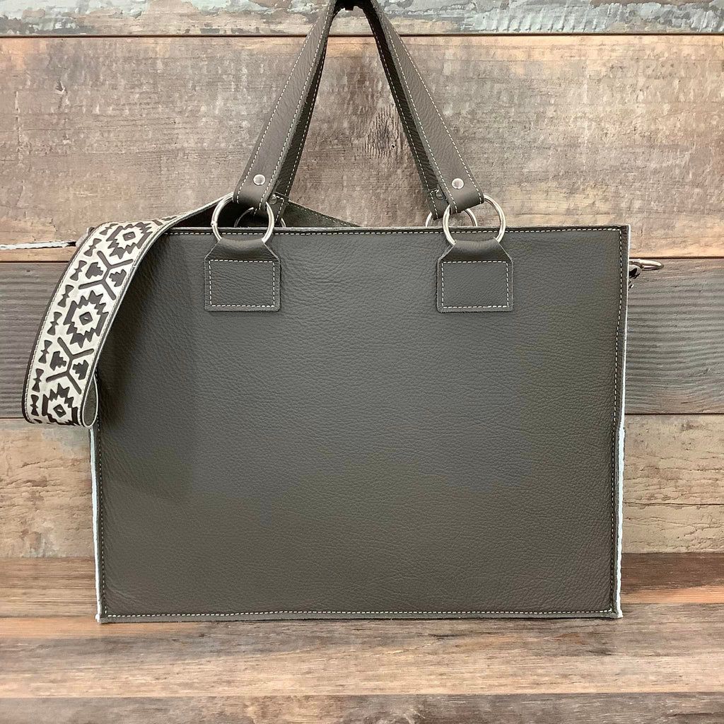 Get Outta Town Hybrid Tote With Authentic Turquoise Silver Concho #65533