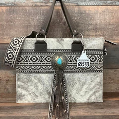 Get Outta Town Hybrid Tote With Authentic Turquoise Silver Concho #65533