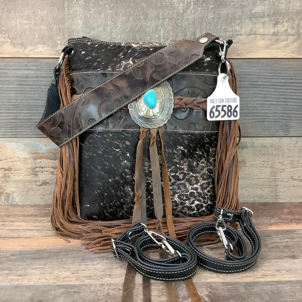 Mini Bagpack With Authentic Turquoise Silver Concho #65586