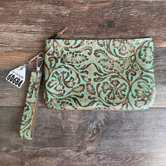 Western Leather Wristlet Clutch #60684