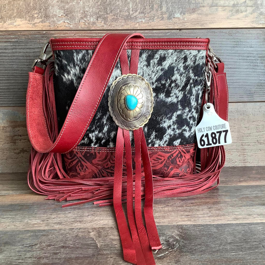 Mini Messenger With Authentic Turquoise Silver Concho #61877