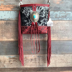 Mini Messenger With Authentic Turquoise Silver Concho #61877