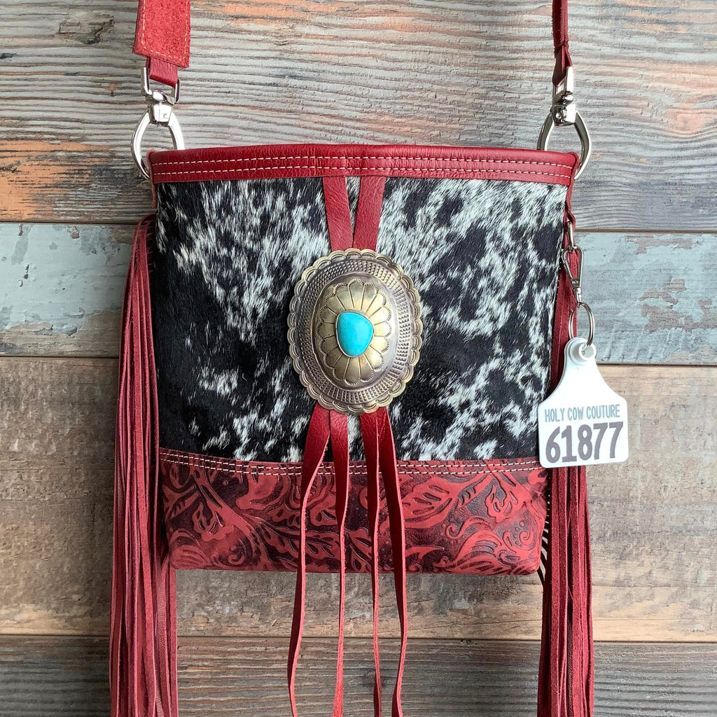 Mini Messenger With Authentic Turquoise Silver Concho #61877
