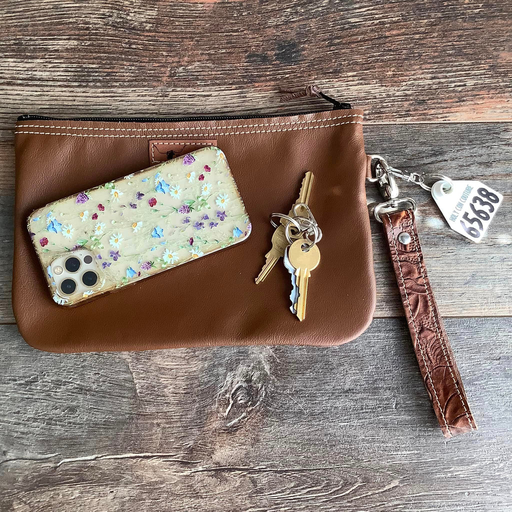 Western Leather Wristlet Clutch #65638