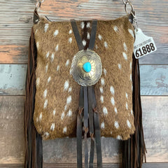 Mini Bagpack Axis With Authentic Turquoise Silver Concho #61888