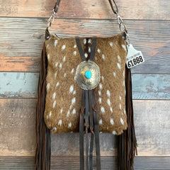 Mini Bagpack Axis With Authentic Turquoise Silver Concho #61888