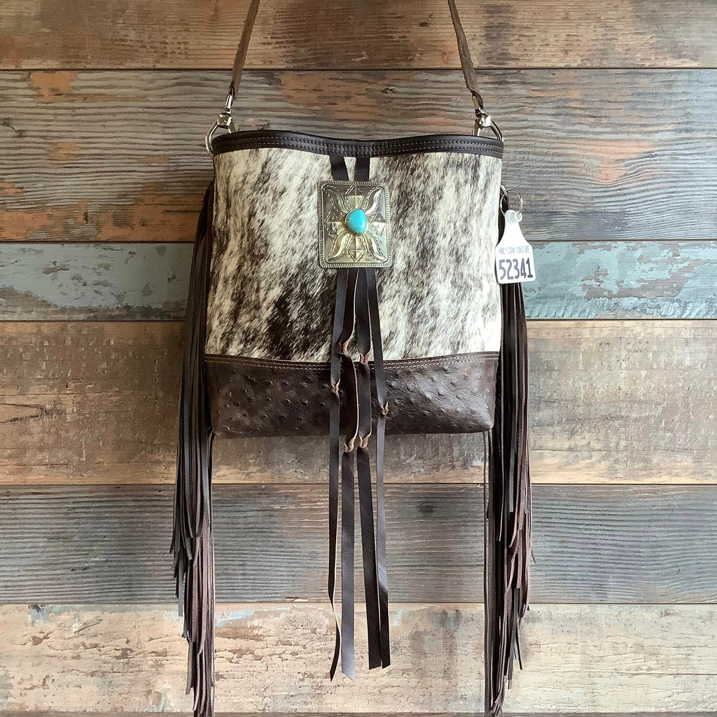 Messenger With Authentic Silver Turquoise Concho #52341