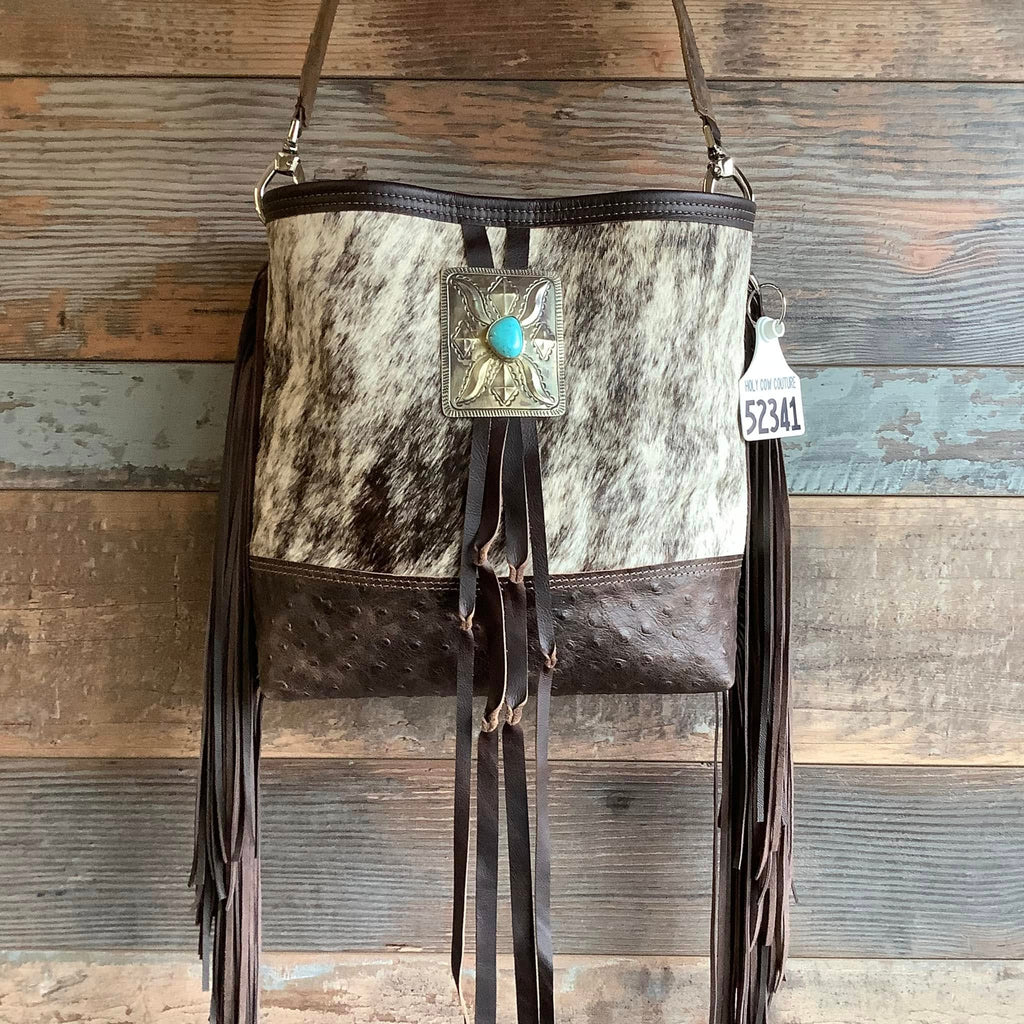 Messenger With Authentic Silver Turquoise Concho #52341