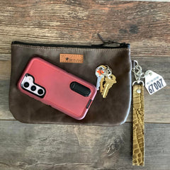 Western Leather Wristlet Clutch #67007