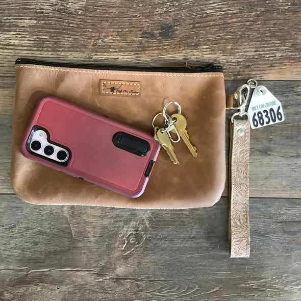 Western Leather Wristlet Clutch #68306