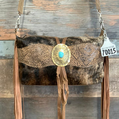 Designer Crossover With Authentic Turquoise Silver Concho #70015
