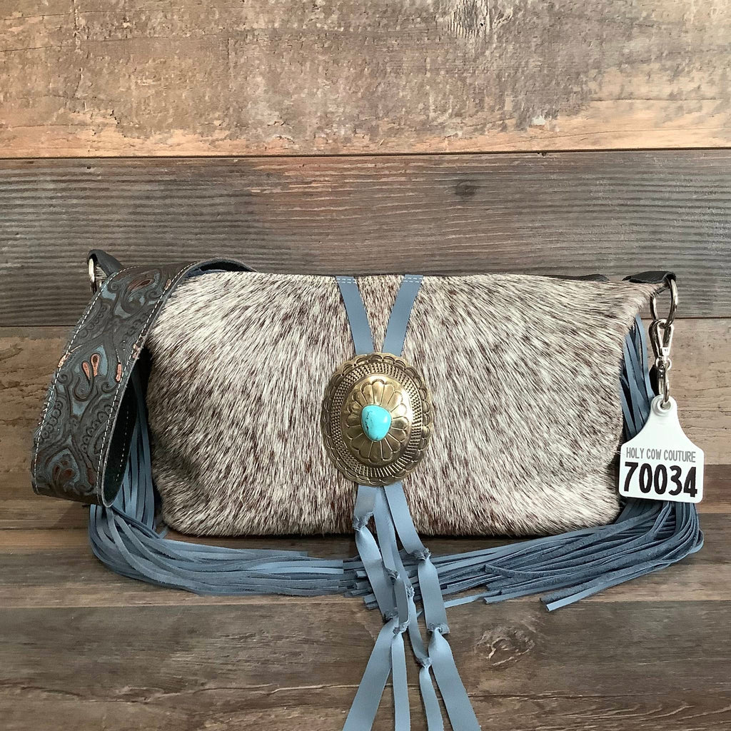 Designer Crossover With Authentic Turquoise Silver Concho #70034