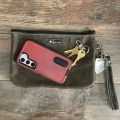 Western Leather Wristlet Clutch #76197