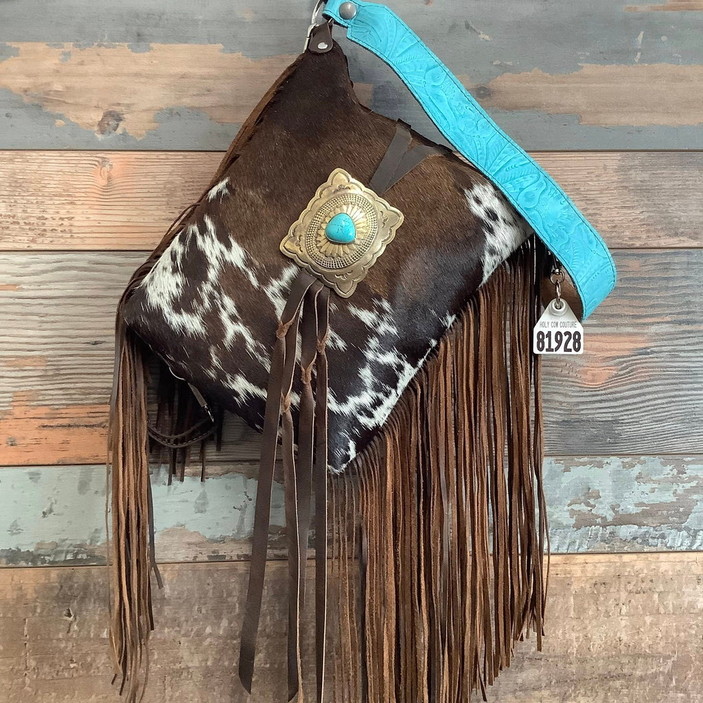 Mini Bagpack With Authentic Turquoise Silver Concho #81928