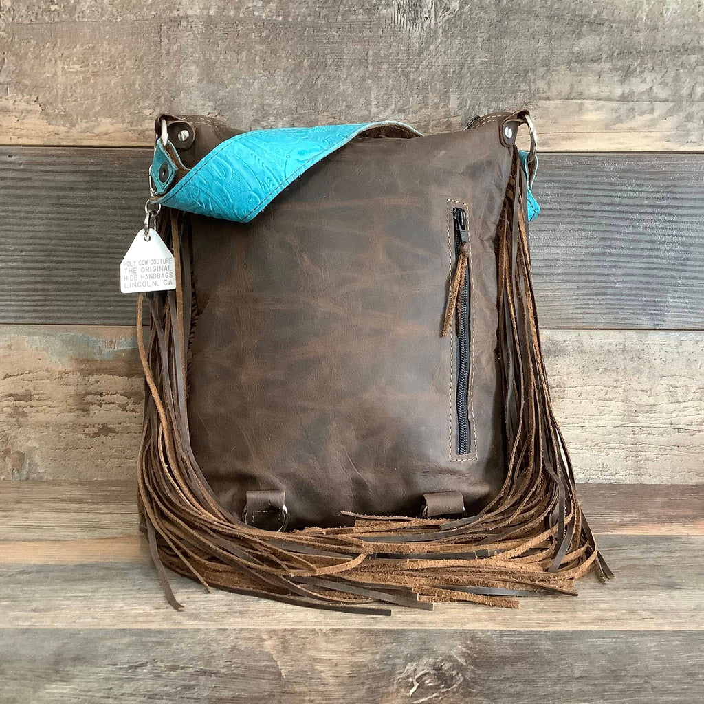 Mini Bagpack With Authentic Turquoise Silver Concho #81928