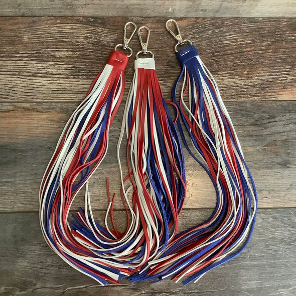 🇺🇸 Patriotic Leather Tassel Keychain 🇺🇸