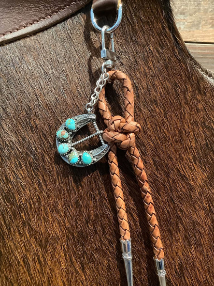 Leather Bolo Clip NO. 8 TURQUOISE Charm #63804