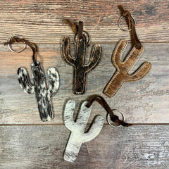 Mystery Cactus Keychain - Cowhide