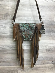 Ranch Hand - Fringe and studded embossed leather on front  # 14356- sk
