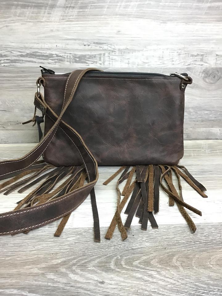 Ranch Hand - Fringe and studded embossed leather on front  # 14356- sk