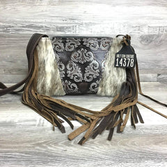 Ranch Hand - Two Sided Fringe, embossed leather on front  # 14378 - sk