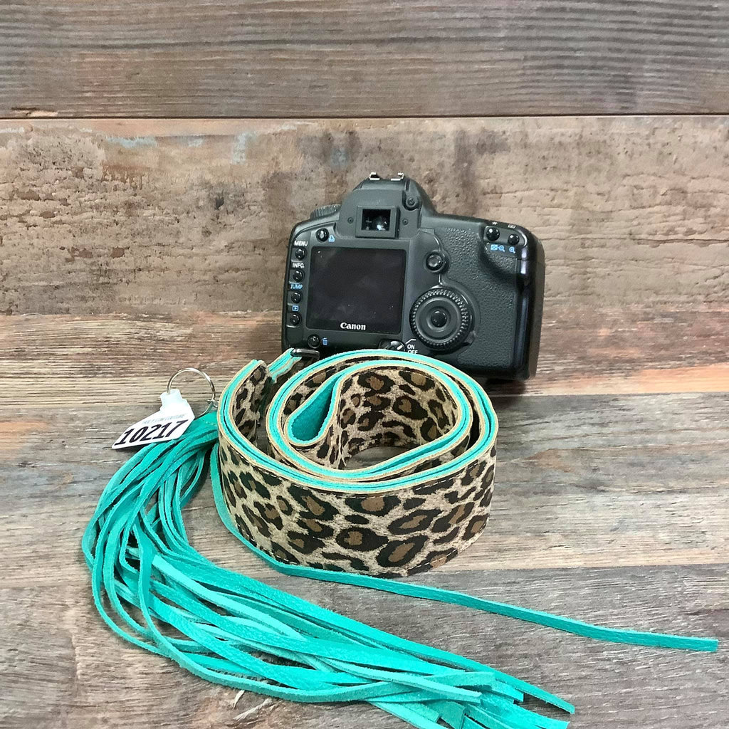 Camera Strap Sling Cheetah & Turquoise
