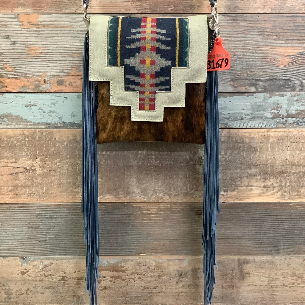 Crossbody with Pendleton Flap - 18" Fringe - #31679 Bag Drop