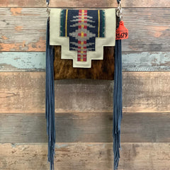Crossbody with Pendleton Flap - 18" Fringe - #31679 Bag Drop