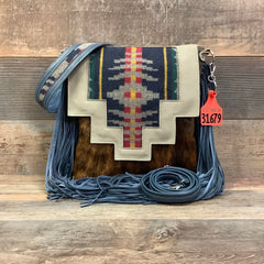 Crossbody with Pendleton Flap - 18" Fringe - #31679 Bag Drop