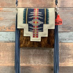 Crossbody with Pendleton Flap - 18" Fringe - #31679 Bag Drop
