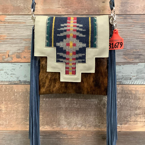 Crossbody with Pendleton Flap - 18" Fringe - #31679 Bag Drop