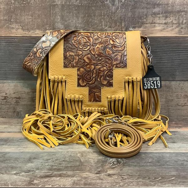 Crossbody with Flap 18" Fringe - #38519