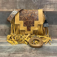 Crossbody with Flap 18" Fringe - #38519