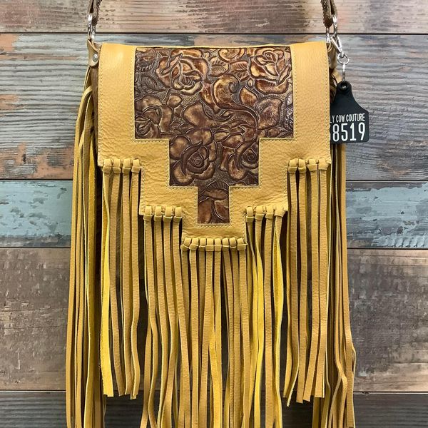 Crossbody with Flap 18" Fringe - #38519