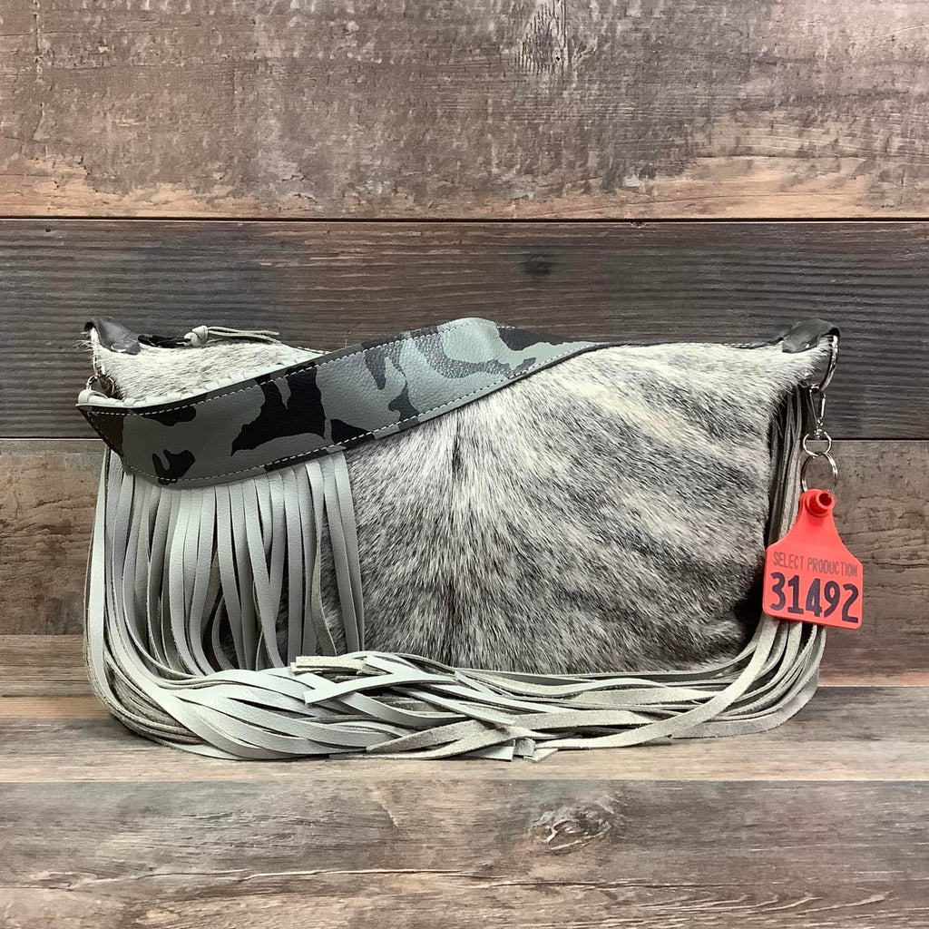 Designer Crossover - Camo/Strap Fringe #31492 Bag Drop