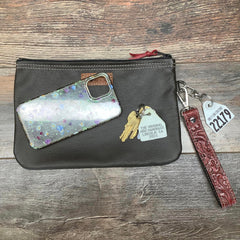 Western Leather Wristlet Clutch #22179