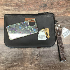 Western Leather Wristlet Clutch #22156